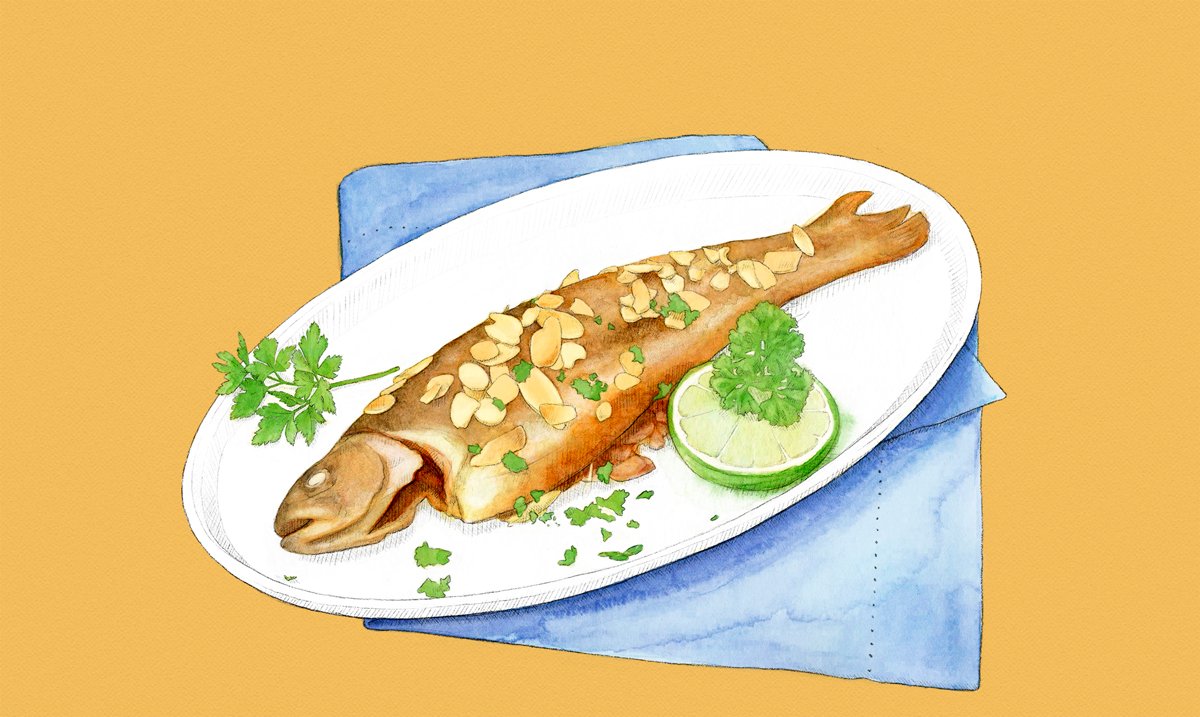 Receta ilustrada de pescado de acuicultura: Trucha