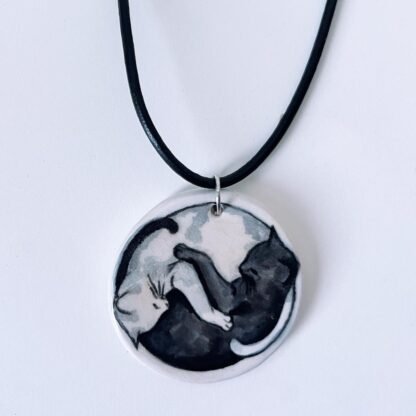 Collar de cerámica Yin yang cats - Imagen 5