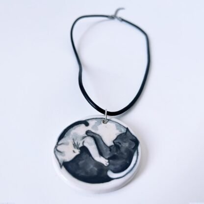 Collar de cerámica Yin yang cats - Imagen 7