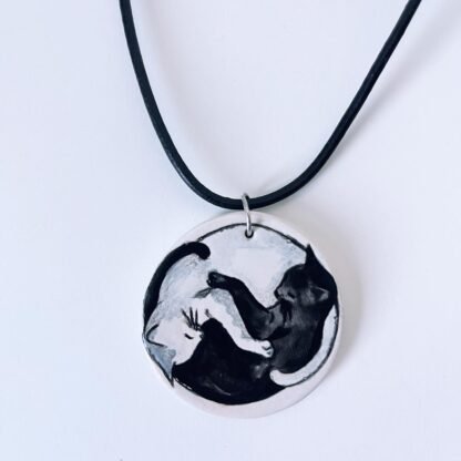 Collar de cerámica Yin yang cats - Imagen 2