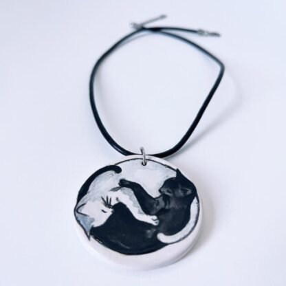 Collar de cerámica Yin yang cats - Imagen 4